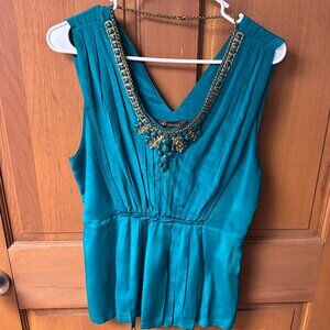 Ranna Gill  Women's Dark Green Top Size M in Great Shape!